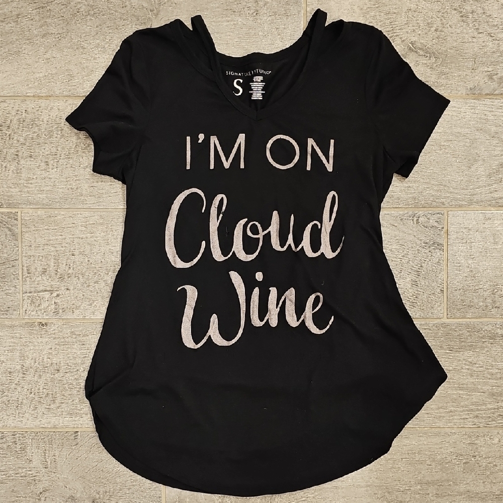 Signature Studio Black Tee - I'm On Cloud Wine